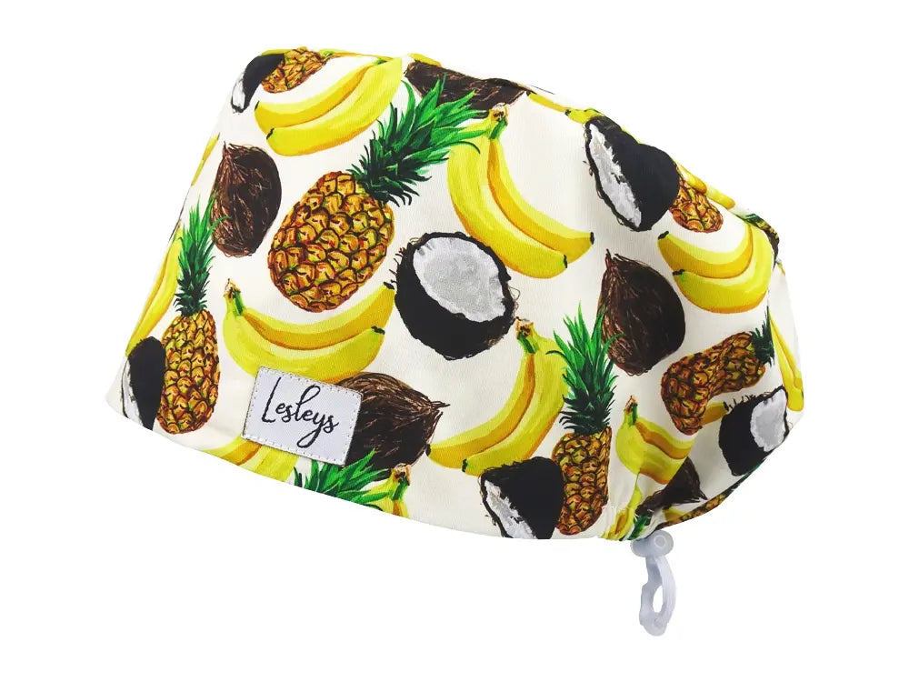 Cotton Scrub Cap - Calot de Bloc - Gorro Quirofano - Cuffia Chirurgica - Tropical Fruits