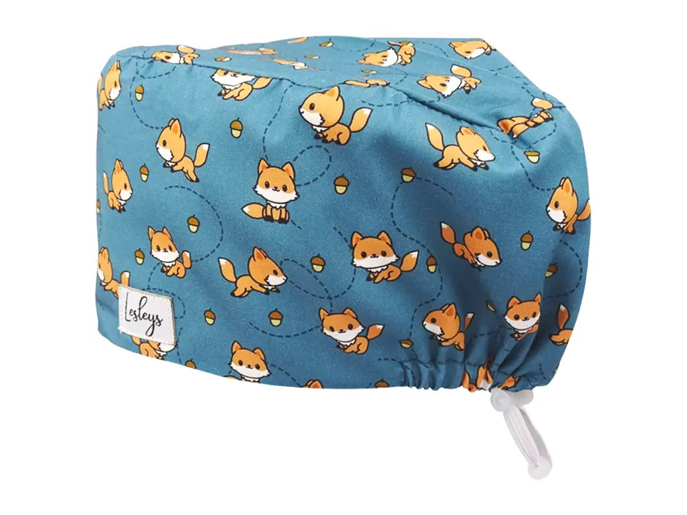 Cotton Scrub Cap - Calot de Bloc - Gorro Quirofano - Cuffia Chirurgica - Cute Fox