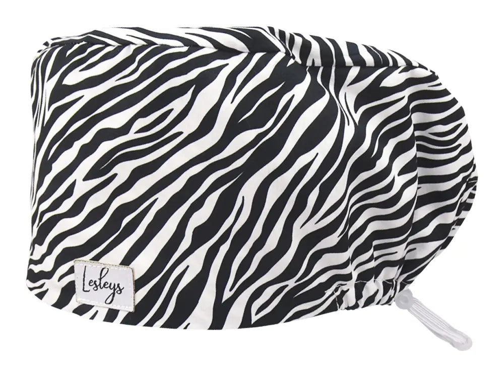 Cotton Scrub Cap - Calot de Bloc - Gorro Quirofano - Cuffia Chirurgica - Zebra Pattern