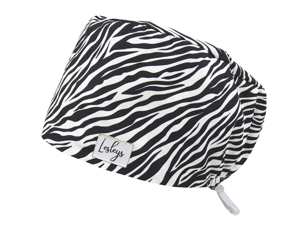 Cotton Scrub Cap - Calot de Bloc - Gorro Quirofano - Cuffia Chirurgica - Zebra Pattern