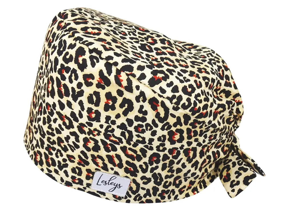 Cotton Scrub Cap - Calot de Bloc - Gorro Quirofano - Cuffia Chirurgica - Leopard