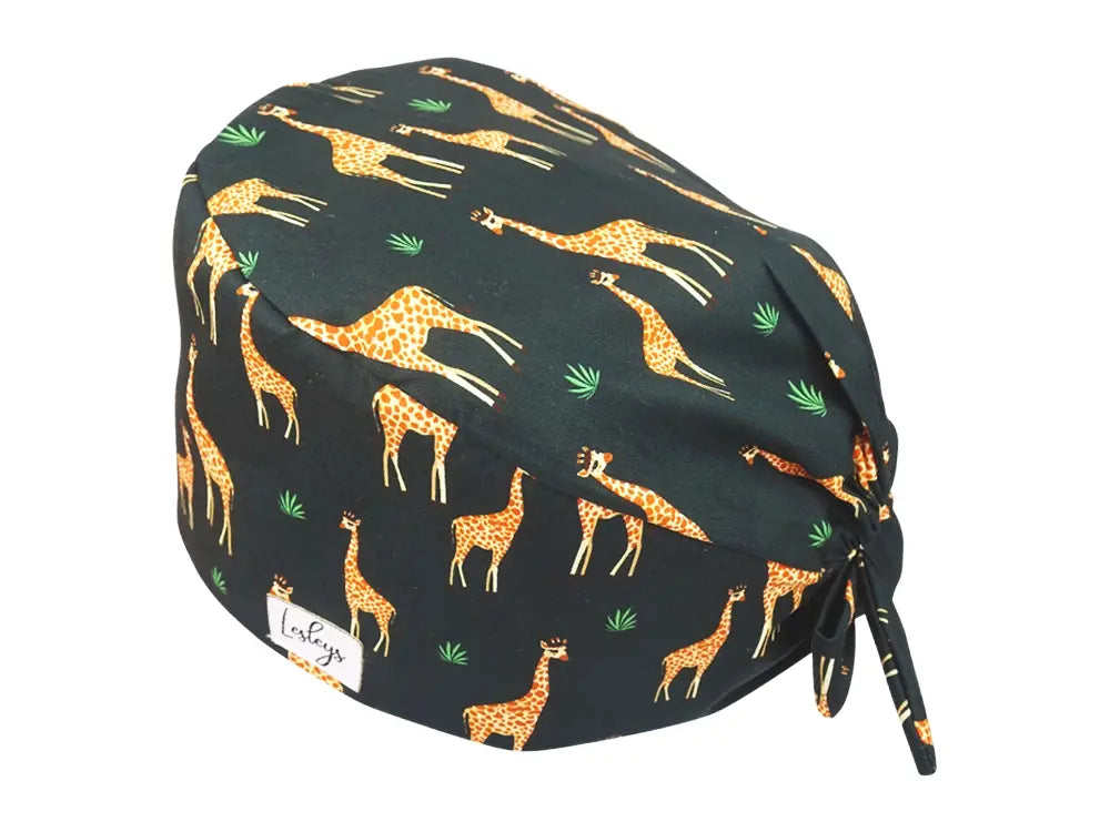 Cotton Scrub Cap - Calot de Bloc - Gorro Quirofano - Cuffia Chirurgica - Giraffes