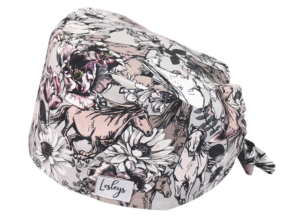 Cotton Scrub Cap - Calot de Bloc - Gorro Quirofano - Cuffia Chirurgica - Wild Horses