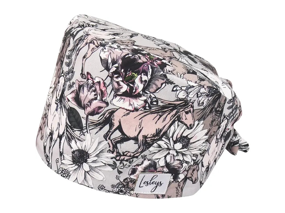 Cotton Scrub Cap - Calot de Bloc - Gorro Quirofano - Cuffia Chirurgica - Wild Horses