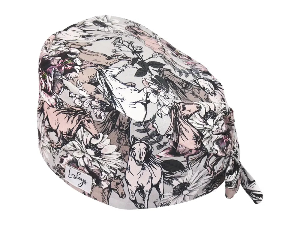 Cotton Scrub Cap - Calot de Bloc - Gorro Quirofano - Cuffia Chirurgica - Wild Horses