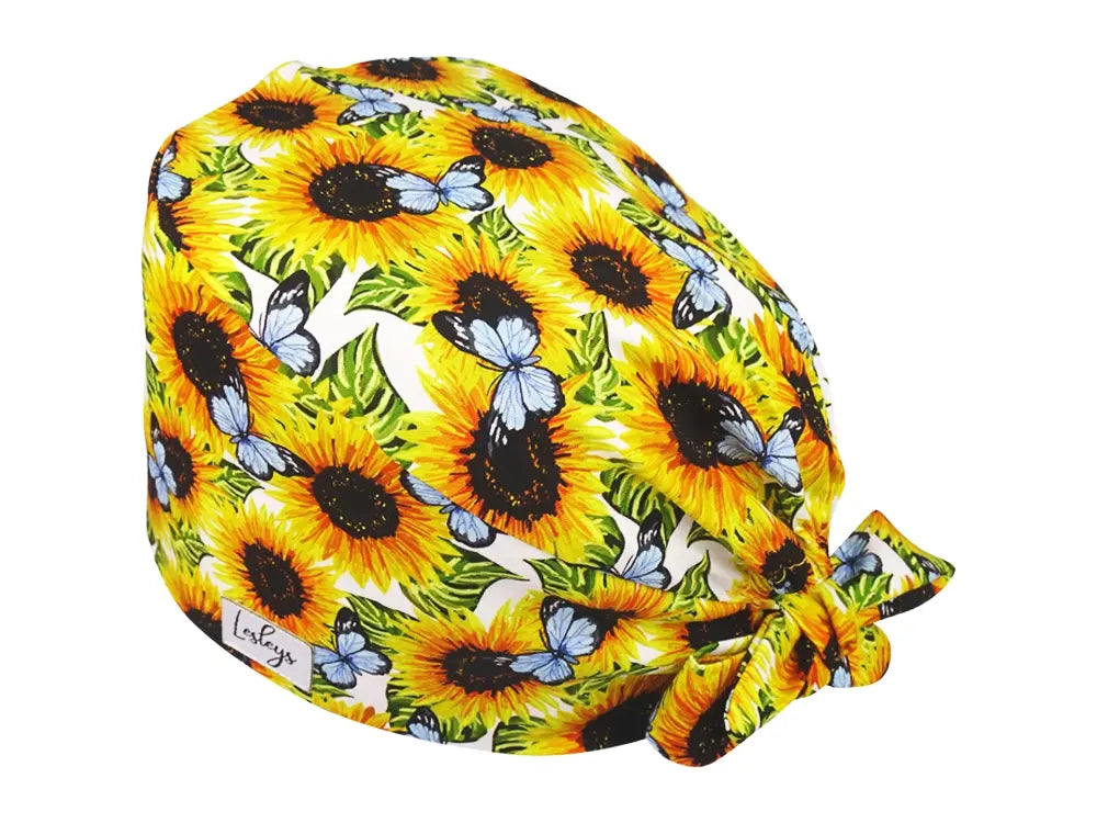 Cotton Scrub Cap - Calot de Bloc - Gorro Quirofano - Cuffia Chirurgica - Sunflower