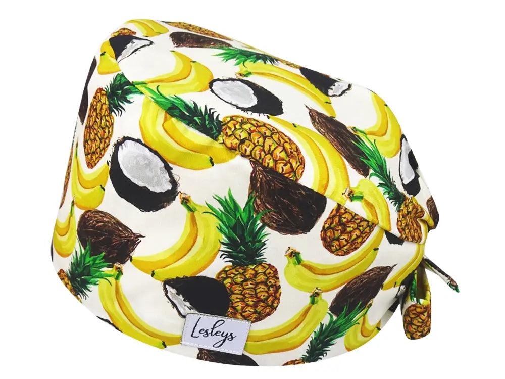 Cotton Scrub Cap - Calot de Bloc - Gorro Quirofano - Cuffia Chirurgica - Tropical Fruits