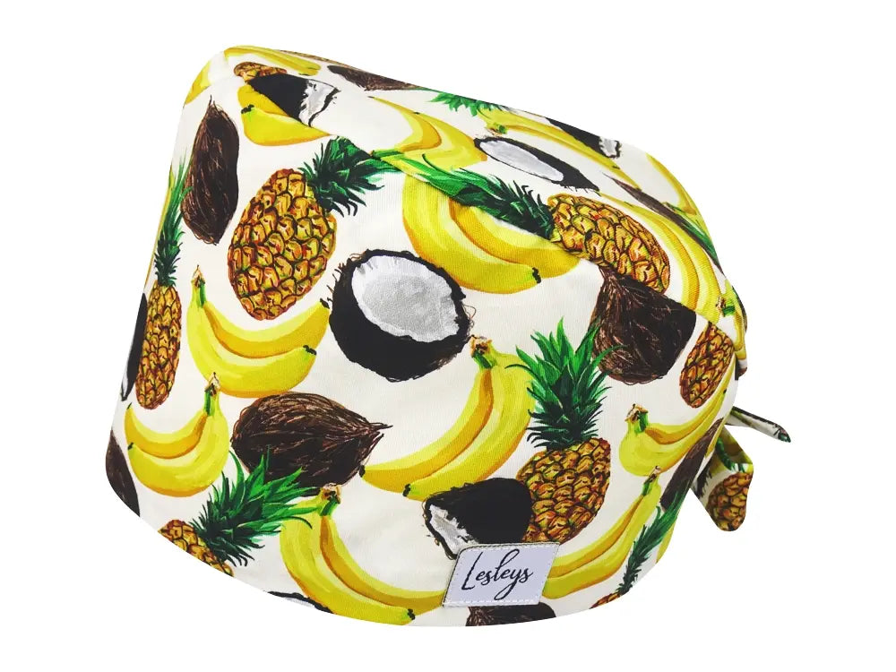 Cotton Scrub Cap - Calot de Bloc - Gorro Quirofano - Cuffia Chirurgica - Tropical Fruits