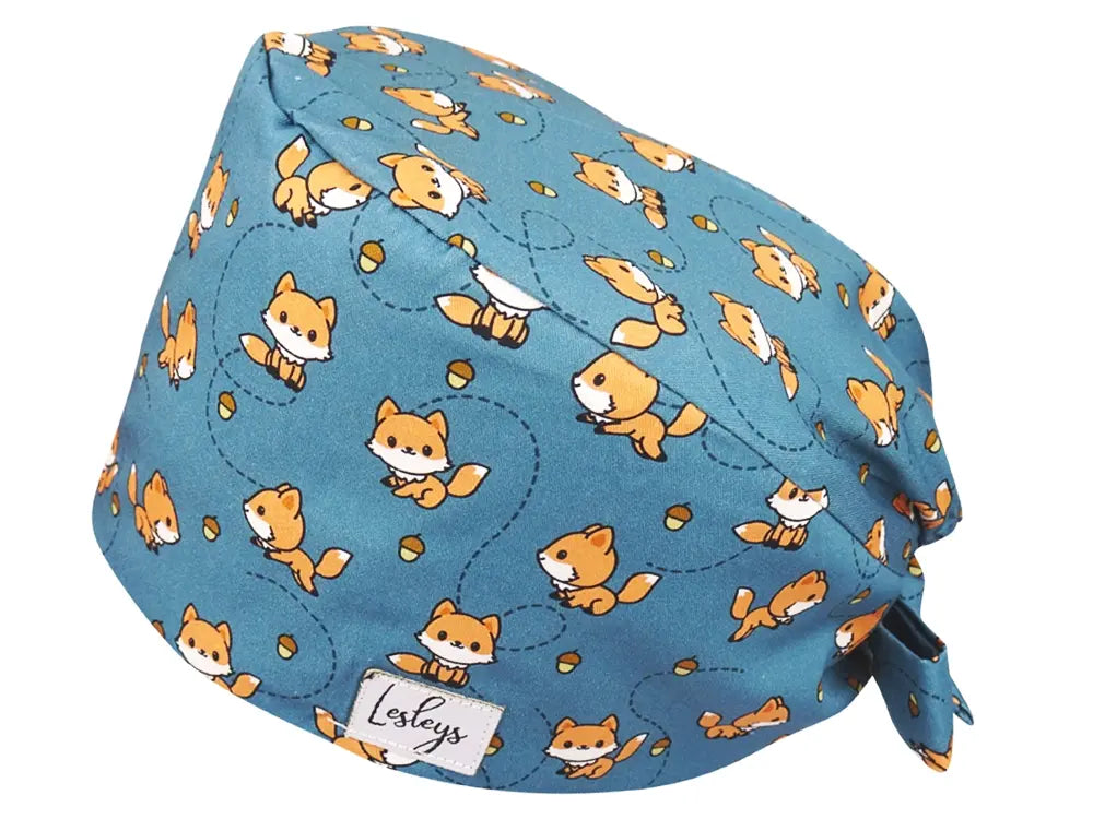 Cotton Scrub Cap - Calot de Bloc - Gorro Quirofano - Cuffia Chirurgica - Cute Fox