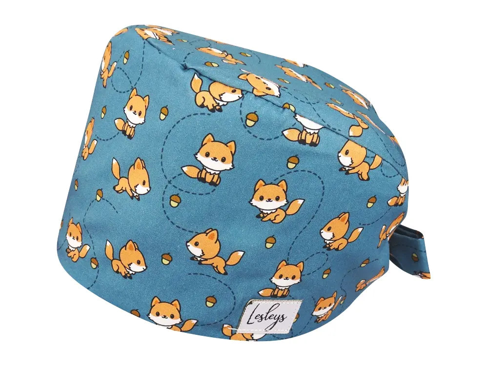 Cotton Scrub Cap - Calot de Bloc - Gorro Quirofano - Cuffia Chirurgica - Cute Fox