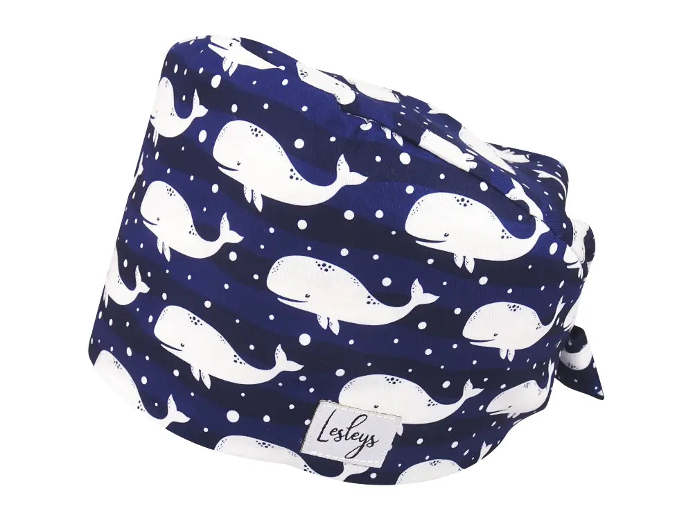 Cotton Scrub Cap - Calot de Bloc - Gorro Quirofano - Cuffia Chirurgica - Whales
