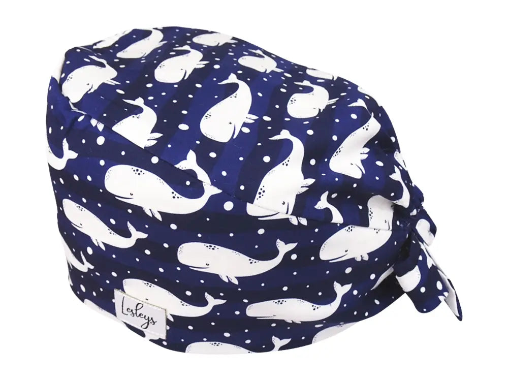 Cotton Scrub Cap - Calot de Bloc - Gorro Quirofano - Cuffia Chirurgica - Whales
