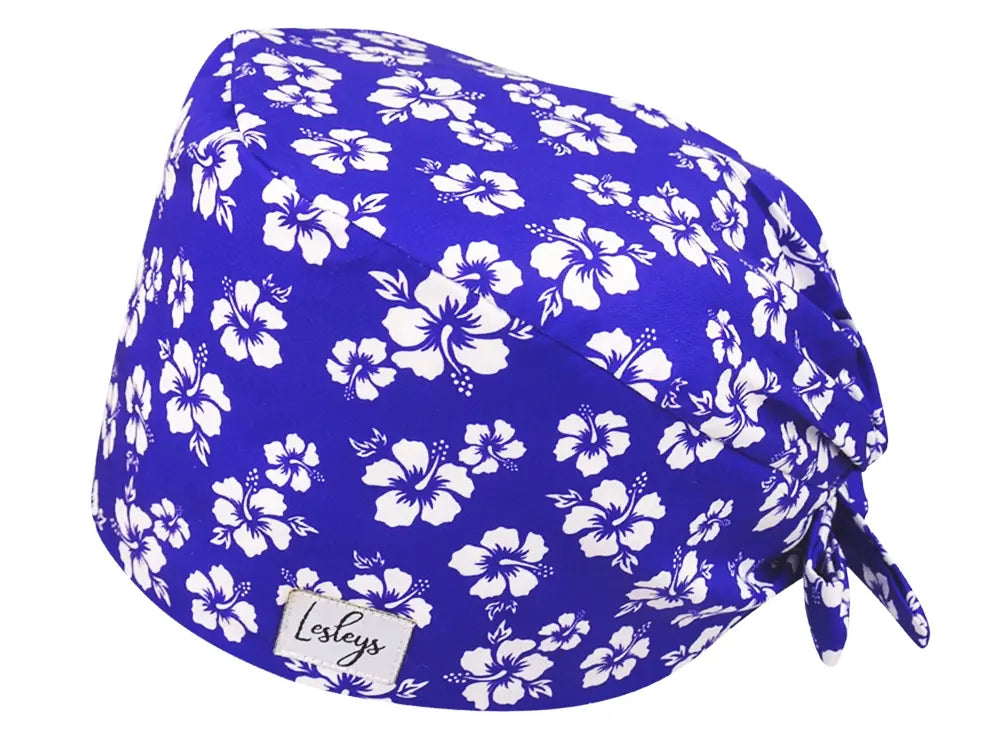 Cotton Scrub Cap - Calot de Bloc - Gorro Quirofano - Cuffia Chirurgica - Hibiscus