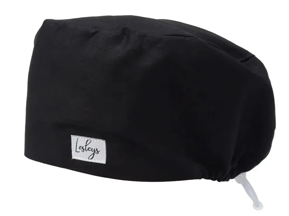 Cotton Scrub Cap - Calot de Bloc - Gorro Quirofano - Cuffia Chirurgica - Color Black