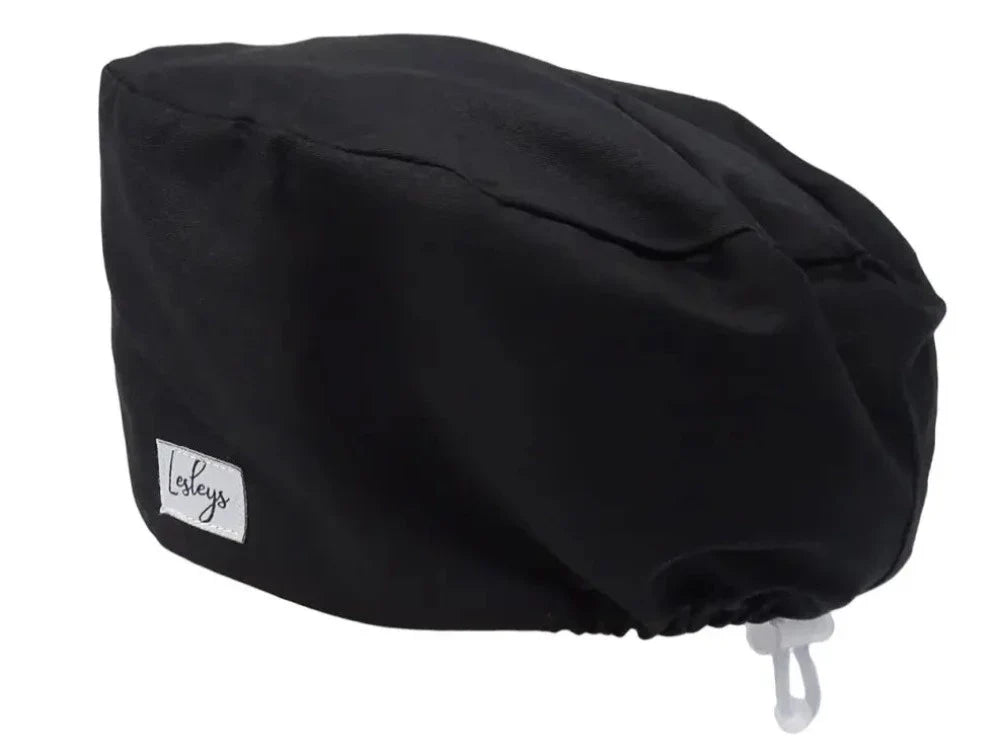 Cotton Scrub Cap - Calot de Bloc - Gorro Quirofano - Cuffia Chirurgica - Color Black