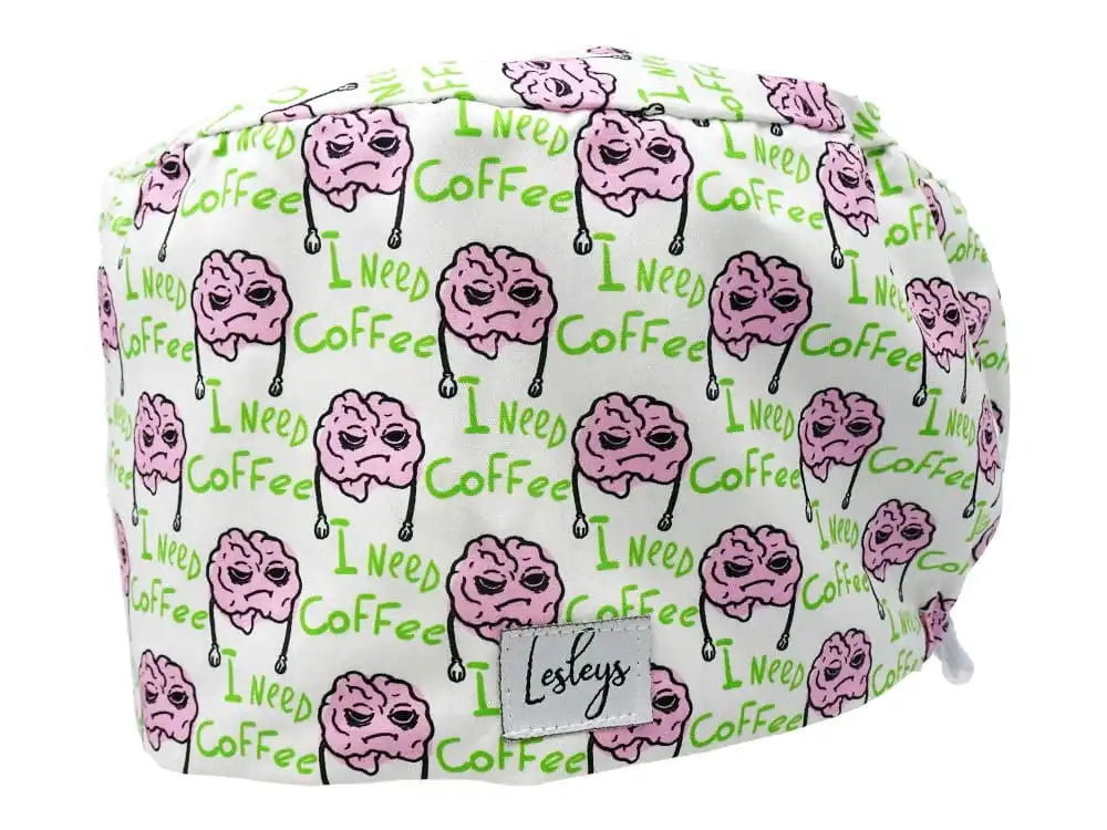 Cotton Scrub Cap - Calot de Bloc - Gorro Quirofano - Cuffia Chirurgica - I need Coffee