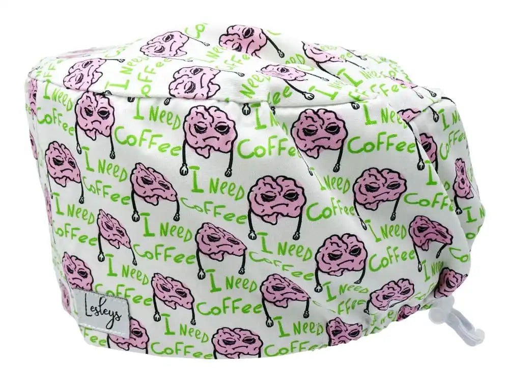 Cotton Scrub Cap - Calot de Bloc - Gorro Quirofano - Cuffia Chirurgica - I need Coffee