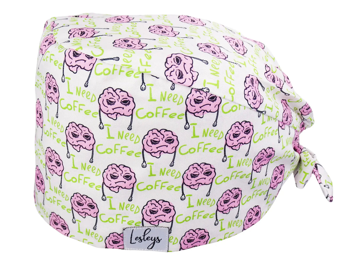 Cotton Scrub Cap - Calot de Bloc - Gorro Quirofano - Cuffia Chirurgica -I need Coffee