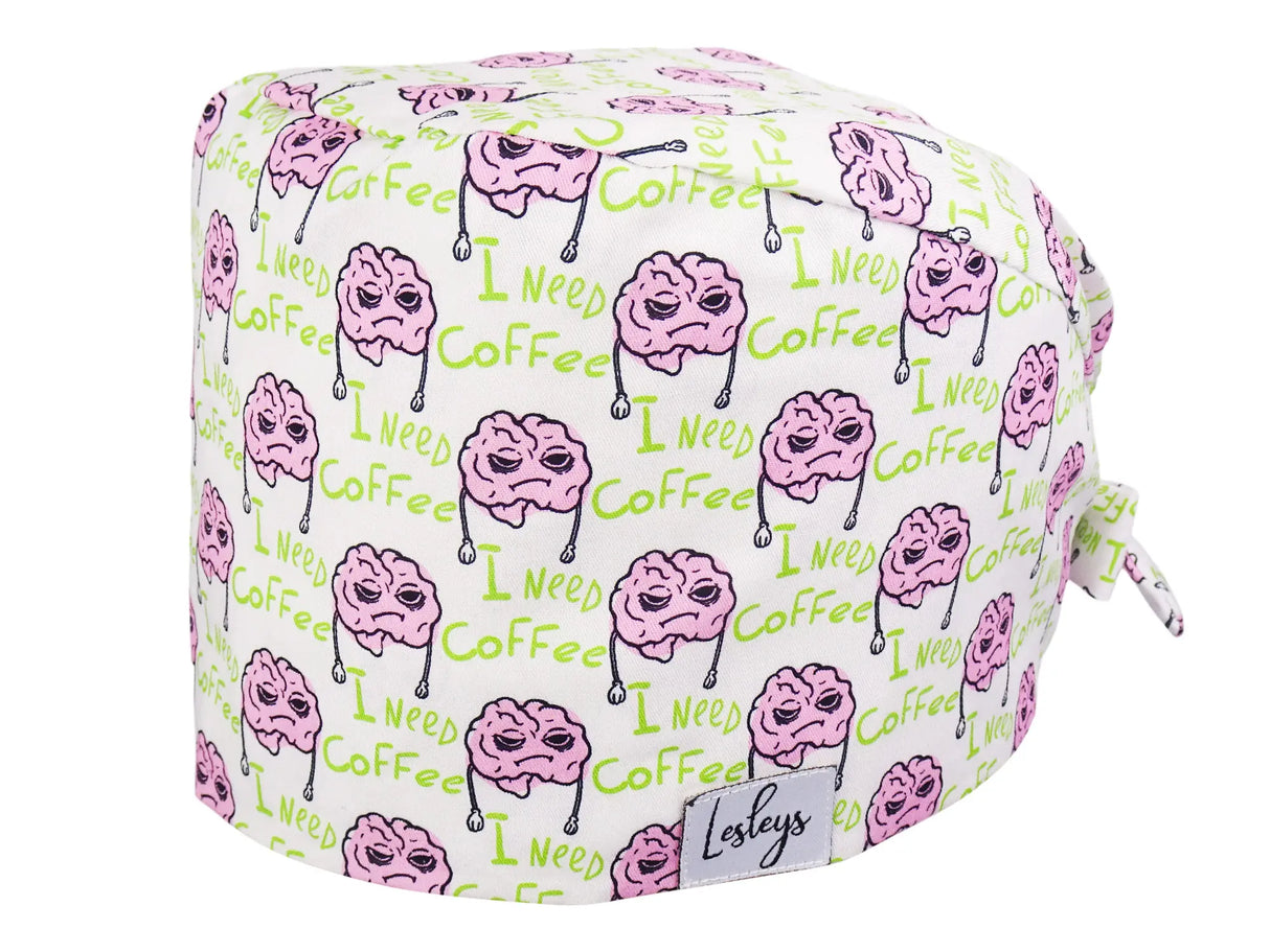 Cotton Scrub Cap - Calot de Bloc - Gorro Quirofano - Cuffia Chirurgica -I need Coffee