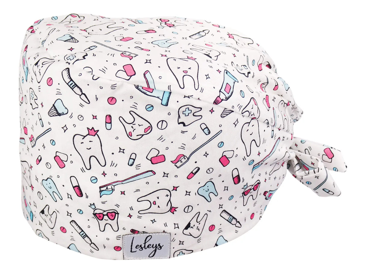 Cotton Scrub Cap - Calot de Bloc - Gorro Quirofano - Cuffia Chirurgica - Teeth Party