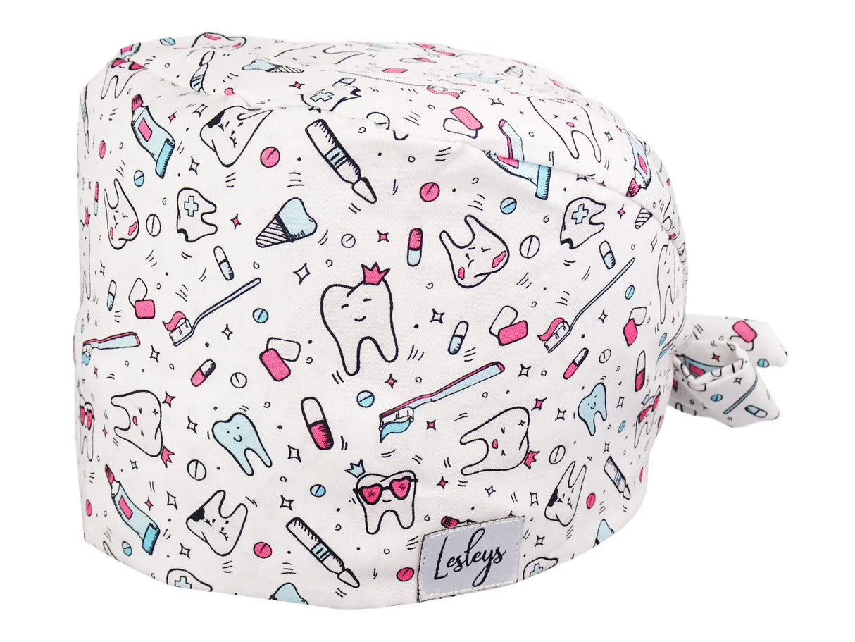 Cotton Scrub Cap - Calot de Bloc - Gorro Quirofano - Cuffia Chirurgica - Teeth Party