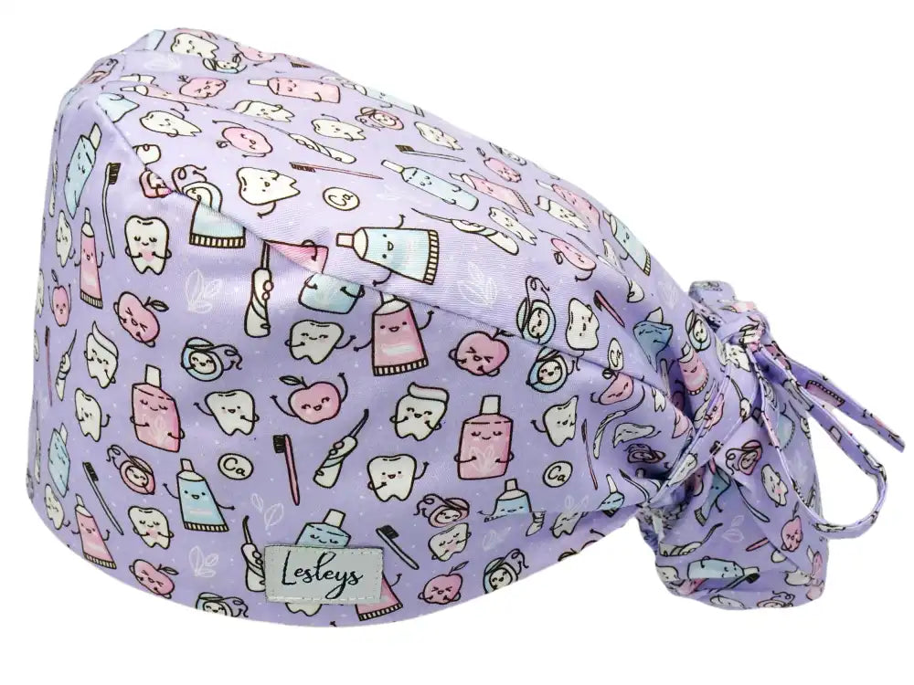 Cotton Scrub Cap - Calot de Bloc - Gorro Quirofano - Cuffia Chirurgica - Happy Teeth