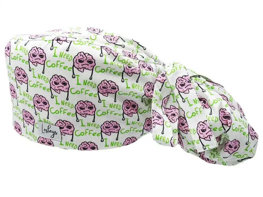 Cotton Scrub Cap - Calot de Bloc - Gorro Quirofano - Cuffia Chirurgica - I need Coffee