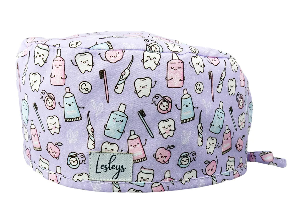 Cotton Scrub Cap - Calot de Bloc - Gorro Quirofano - Cuffia Chirurgica - Happy Teeth