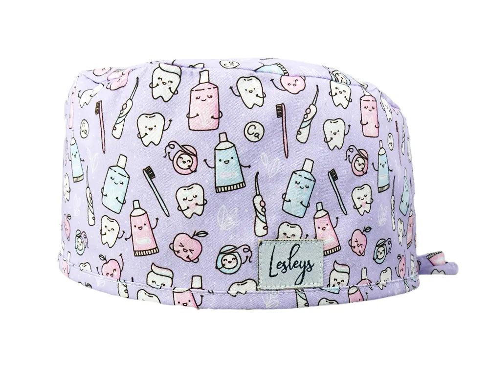 Cotton Scrub Cap - Calot de Bloc - Gorro Quirofano - Cuffia Chirurgica - Happy Teeth