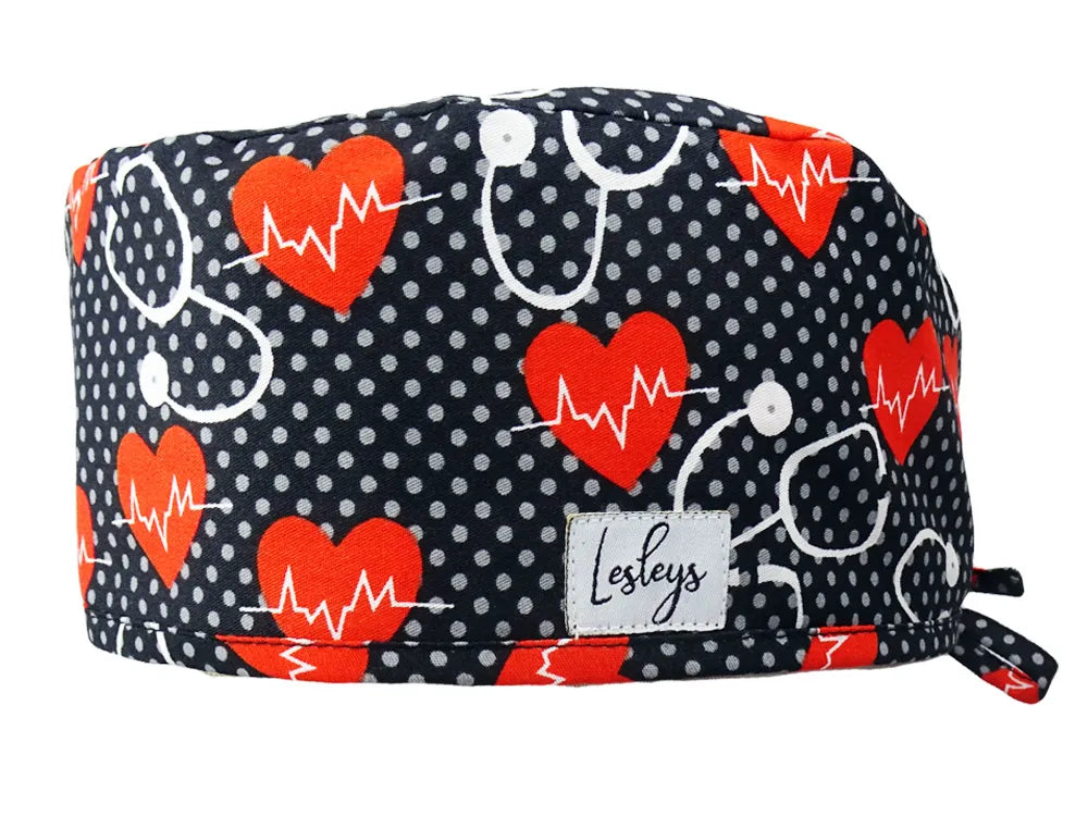 Cotton Scrub Cap - Calot de Bloc - Gorro Quirofano - Cuffia Chirurgica - Stethoscope