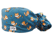Cotton Scrub Cap - Calot de Bloc - Gorro Quirofano - Cuffia Chirurgica Ponytail Surgical Cap Cute Fox