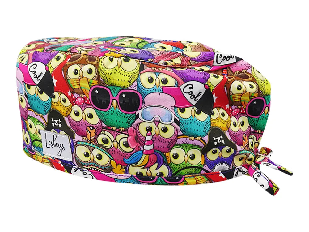 Cotton Scrub Cap - Calot de Bloc - Gorro Quirofano - Cuffia Chirurgica - Owl Party