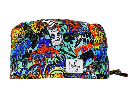 Cotton Scrub Cap - Calot de Bloc - Gorro Quirofano - Cuffia Chirurgica - Graffiti