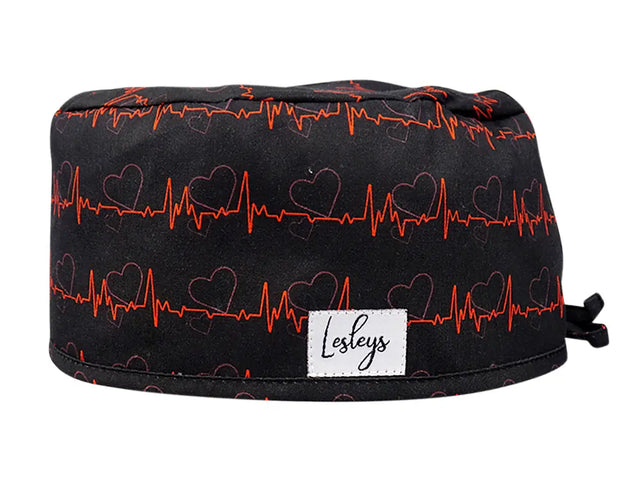 Cotton Scrub Cap - Calot de Bloc - Gorro Quirofano - Cuffia Chirurgica - Red ECG
