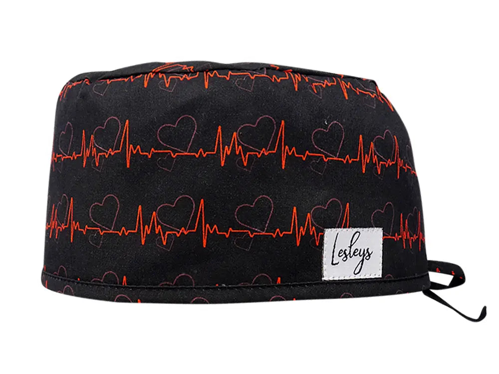Cotton Scrub Cap - Calot de Bloc - Gorro Quirofano - Cuffia Chirurgica - Red ECG