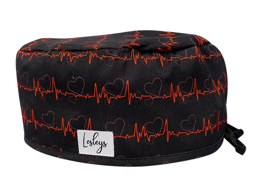 Cotton Scrub Cap - Calot de Bloc - Gorro Quirofano - Cuffia Chirurgica - Red ECG