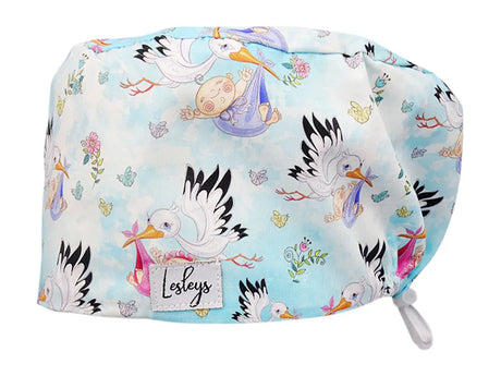 Cotton Scrub Cap - Calot de Bloc - Gorro Quirofano - Cuffia Chirurgica - Rattling Stork