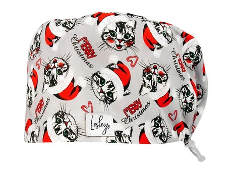 Cotton Scrub Cap - Calot de Bloc - Gorro Quirofano - Cuffia Chirurgica - Christmas Cats