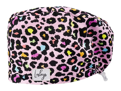 Cotton Scrub Cap - Calot de Bloc - Gorro Quirofano - Cuffia Chirurgica - Pink Leopard