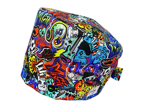 Cotton Scrub Cap - Calot de Bloc - Gorro Quirofano - Cuffia Chirurgica - Graffiti