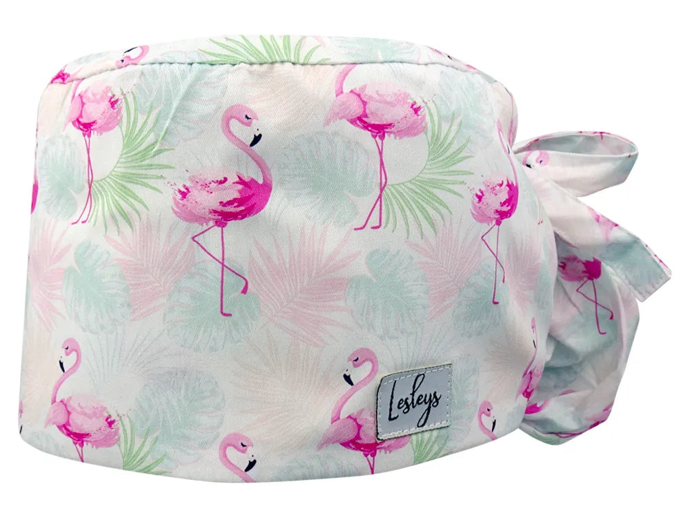 Cotton Scrub Cap - Calot de Bloc - Gorro Quirofano - Cuffia Chirurgica - Flamingo Summer