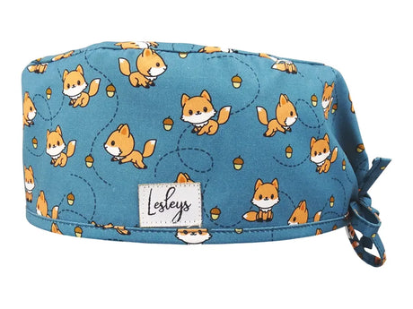 Cotton Scrub Cap - Calot de Bloc - Gorro Quirofano - Cuffia Chirurgica - Cute Fox