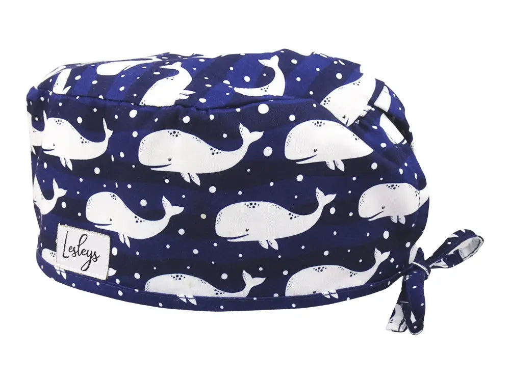 Cotton Scrub Cap - Calot de Bloc - Gorro Quirofano - Cuffia Chirurgica - Whales