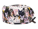 Cotton Scrub Cap - Calot de Bloc - Gorro Quirofano - Cuffia Chirurgica - Watercolor Cats