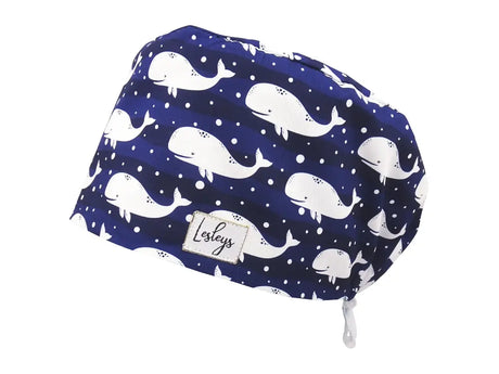 Cotton Scrub Cap - Calot de Bloc - Gorro Quirofano - Cuffia Chirurgica - Whales