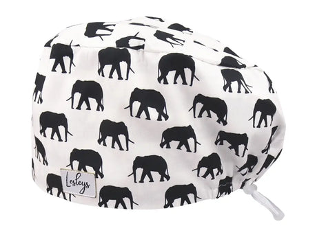 Cotton Scrub Cap - Calot de Bloc - Gorro Quirofano - Cuffia Chirurgica - Elephant Herd
