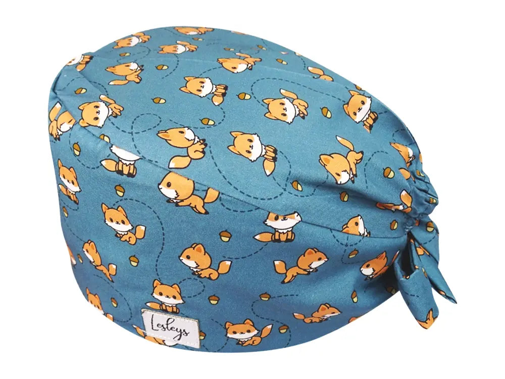 Cotton Scrub Cap - Calot de Bloc - Gorro Quirofano - Cuffia Chirurgica - Cute Fox