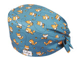 Cotton Scrub Cap - Calot de Bloc - Gorro Quirofano - Cuffia Chirurgica - Cute Fox