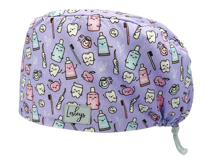 Cotton Scrub Cap - Calot de Bloc - Gorro Quirofano - Cuffia Chirurgica - Happy Teeth