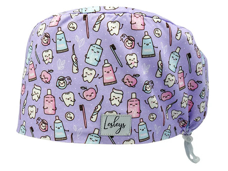 Cotton Scrub Cap - Calot de Bloc - Gorro Quirofano - Cuffia Chirurgica - Happy Teeth